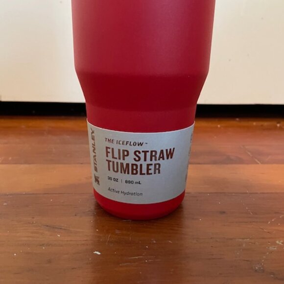 NEW Stanley Water Bottle COLD Tea Iceflow Flip Straw Tumbler Red 30 Oz - Picture 8 of 14